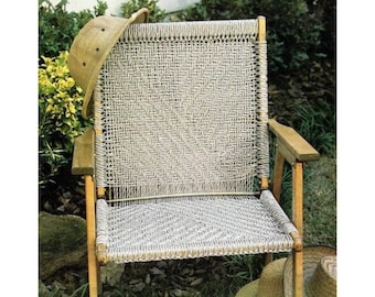 Vintage Macrame Pattern Here's to Herringbone Lawn Chair Patio Chairs Folding Furniture PDF Instant Digital Download