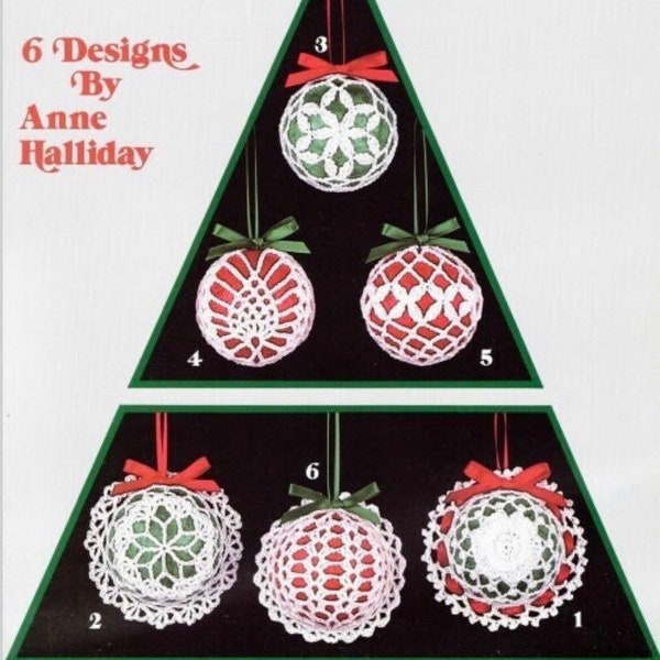 Vintage Crochet Pattern Holiday Christmas Tree Balls Elegant Ornaments PDF Instant Download Pattern Set of 6 Victorian Ball Covers