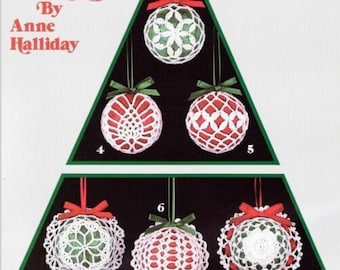 Vintage Crochet Pattern Holiday Christmas Tree Balls Elegant Ornaments PDF Instant Download Pattern Set of 6 Victorian Ball Covers