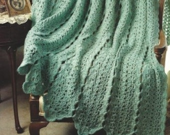 Mile a Minute Crochet Pattern Blanket Truly Victorian Lacy Afghan Throw Vintage PDF Instant Digital Download