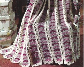 Mile a Minute Vintage Crochet Pattern Timeless Tapestry Lace Afghan Throw Lacy Blanket PDF Instant Digital Download