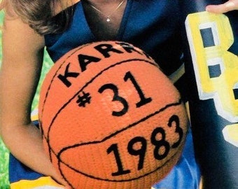 Vintage Crochet Pattern Amigurumi Basketball Plush Pillow Toy PDF Instant Digital Download Varsity JV High School Team MBL