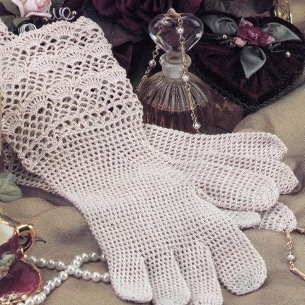 Vintage Crochet Pattern Lace Dainty Gloves Wedding Tea Party Rose Garden Bride Bridal PDF Pattern INSTANT Digital DOWNLOAD