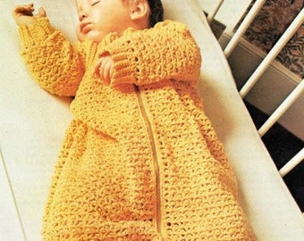 Vintage Crochet Pattern Baby Bunting Blanket Sleeping Bag PDF Instant Digital Download Pattern Swaddle Sleep Sack