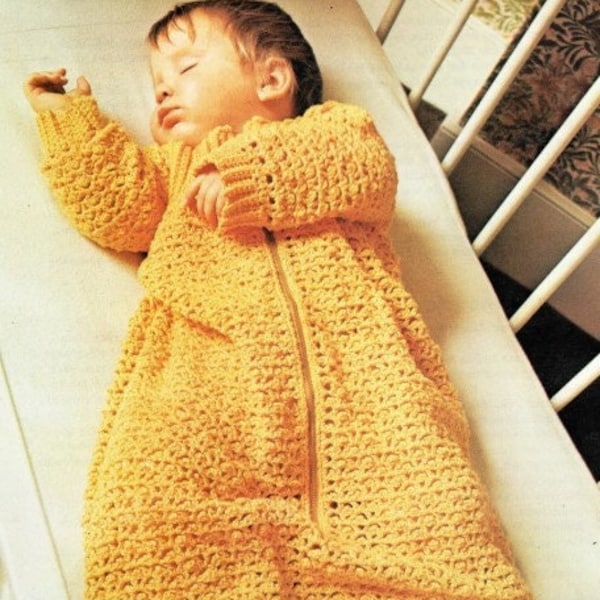 Vintage Crochet Pattern Baby Bunting Blanket Sleeping Bag PDF Instant Digital Download Pattern Swaddle Sleep Sack