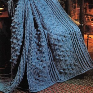 Vintage Crochet Afghan Pattern Popcorn Hearthside Diamond Blanket Throw PDF Instant Digital Download