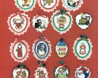 Vintage Cross Stitch Christmas Pattern Leaflet Miniature Framed Ornaments 18 Charted Designs PDF INSTANT Digital DOWNLOAD Mini Motifs