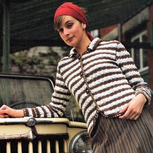 1970s Lacy Flared Skirt Crochet Pattern and Ribbed Sweater 1970s Lacy Flared Skirt Crochet Pattern and Ribbed Sweater