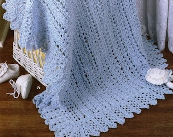 Vintage Crochet Pattern Play Time Elegant Lacy Baby Afghan Blanket PDF Instant Digital Download Stroller Cover Shower Gift