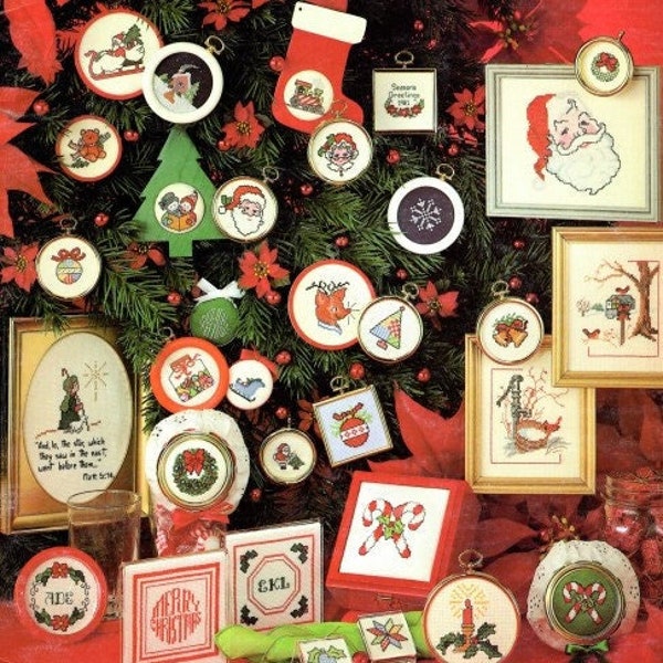Vintage Cross Stitch Christmas Pattern Book Miniature Ornaments 48 Charted Designs PDF Pattern INSTANT Digital DOWNLOAD Mini Motifs