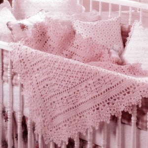Vintage Crochet Pattern Sweet Dreams Elegant Lacy Baby Afghan Blanket PDF Instant Digital Download Stroller Cover Shower Gift
