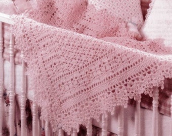 Vintage Crochet Pattern Sweet Dreams Elegant Lacy Baby Afghan Blanket PDF Instant Digital Download Stroller Cover Shower Gift