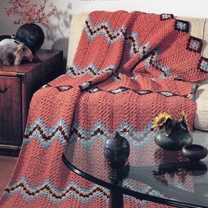 Vintage Crochet Pattern Southwest Arrowheads Afghan Blanket PDF Instant Digital Download Southwestern Throw