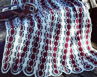 Mile a Minute Vintage Crochet Pattern Country Sprinkles Afghan Blanket PDF Instant Digital Download