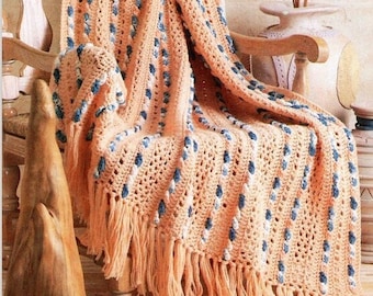 Vintage Crochet Pattern Island Breeze Summer Afghan Blanket Throw PDF Instant Digital Download