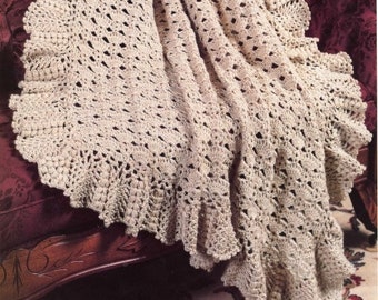Vintage Afghan Crochet Pattern Lacy Mothers Treasure Lace Blanket Throw PDF Instant Digital Download Lapghan Coverlet