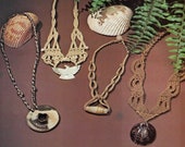 Vintage Macrame Jewelry Pattern 70's Statement Necklace PDF Instant Digital Printable Download Set of 4 Different Styles