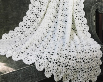 Vintage Crochet Pattern Snow Glories Lacy Afghan Blanket  Throw PDF Instant Digital Download Lapghan Coverlet Pattern