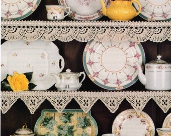 Vintage Crochet Pattern Country Heirloom China Hutch Cabinet Shelf Edging Farmhouse Decor PDF Instant Digital Download