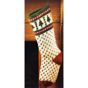 Vintage Christmas Stocking Crochet Pattern Fair Isle Tree Sampler Stockings PDF Instant Digital Download