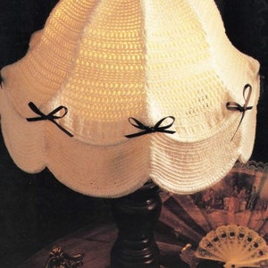 Vintage Crochet Pattern Small Parlor Lampshade Vanity Table Lampshades PDF Instant Digital Download Delivery Home Decor