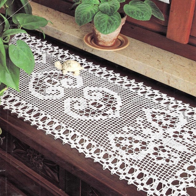 Crochet Patterns Dresser Scarf - Etsy
