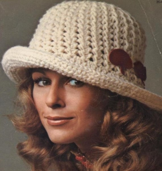 Vintage Crochet Pattern Casual Bohemian Brim Hat Cloche PDF Instant Digital  Download 