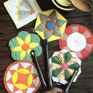 Vintage Sewing Pattern Patchwork Pot Holders Country Home Decor Farmhouse PDF Instant Digital Download