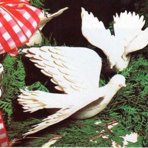 Vintage Sewing Pattern Christmas Doves in Felt Mantel or Christmas Tree Decorations PDF Instant Digital Download 11" Graceful Birds