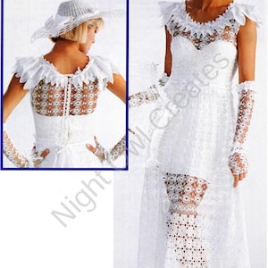 Vintage Heirloom Crochet Pattern Long Lace Wedding Dress Gown Bride Bridal PDF Pattern INSTANT Digital DOWNLOAD