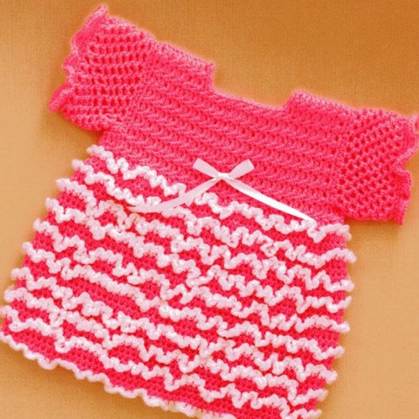 Baby Dress Crochet Pattern Sweetie Pie Ruffle Dress 6 to 18 months PDF Instant Digital Download