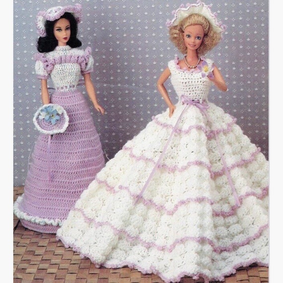 Crochet bride/wedding dress for Barbie (Portuguese/Spanish