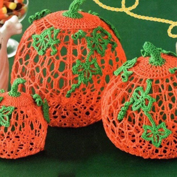 Lacy Halloween Pumpkin Crochet Pattern Table Center Piece Fall Home Decor Decorations PDF Instant Digital Download