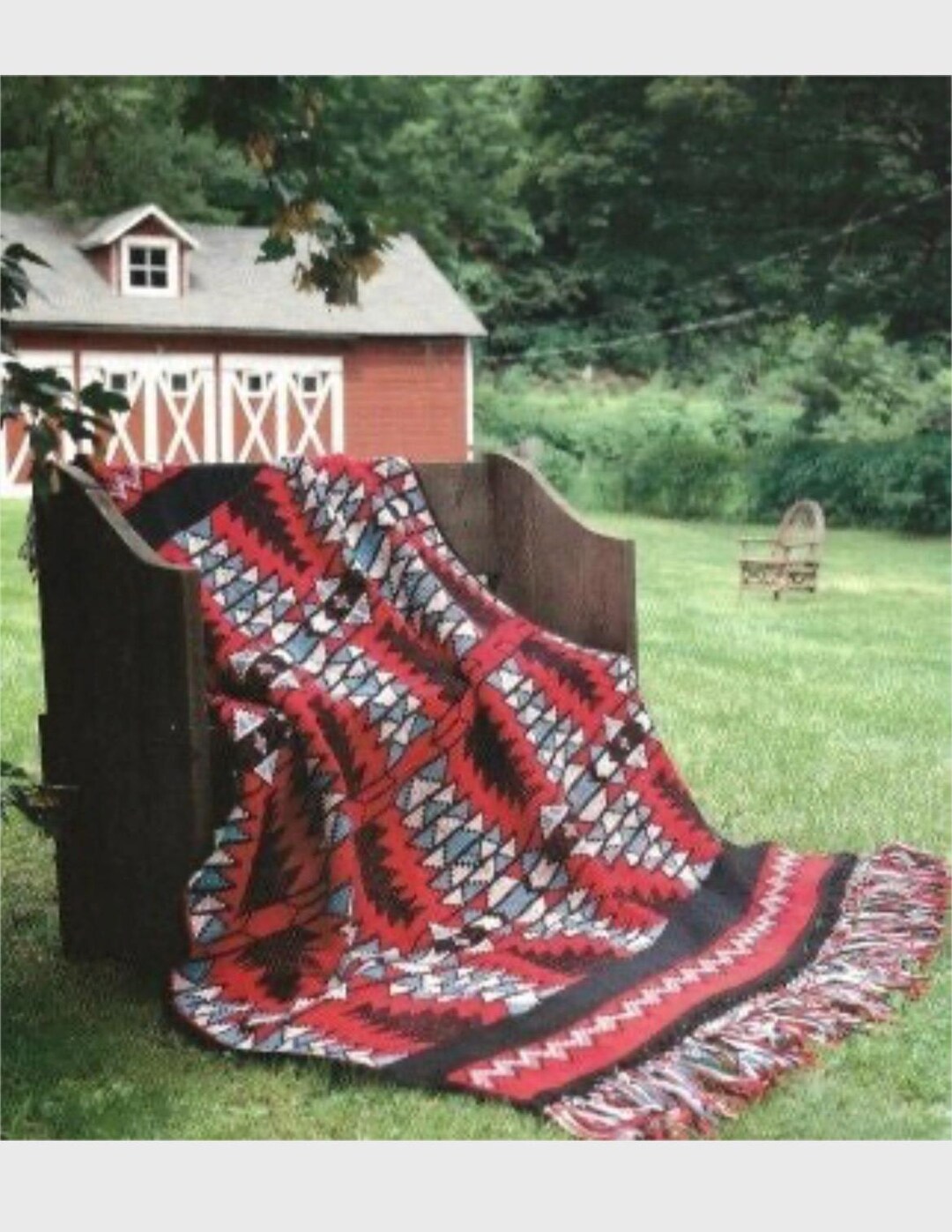 Vintage Crochet Afghan Pattern Native American Indian Throw Blanket PDF ...