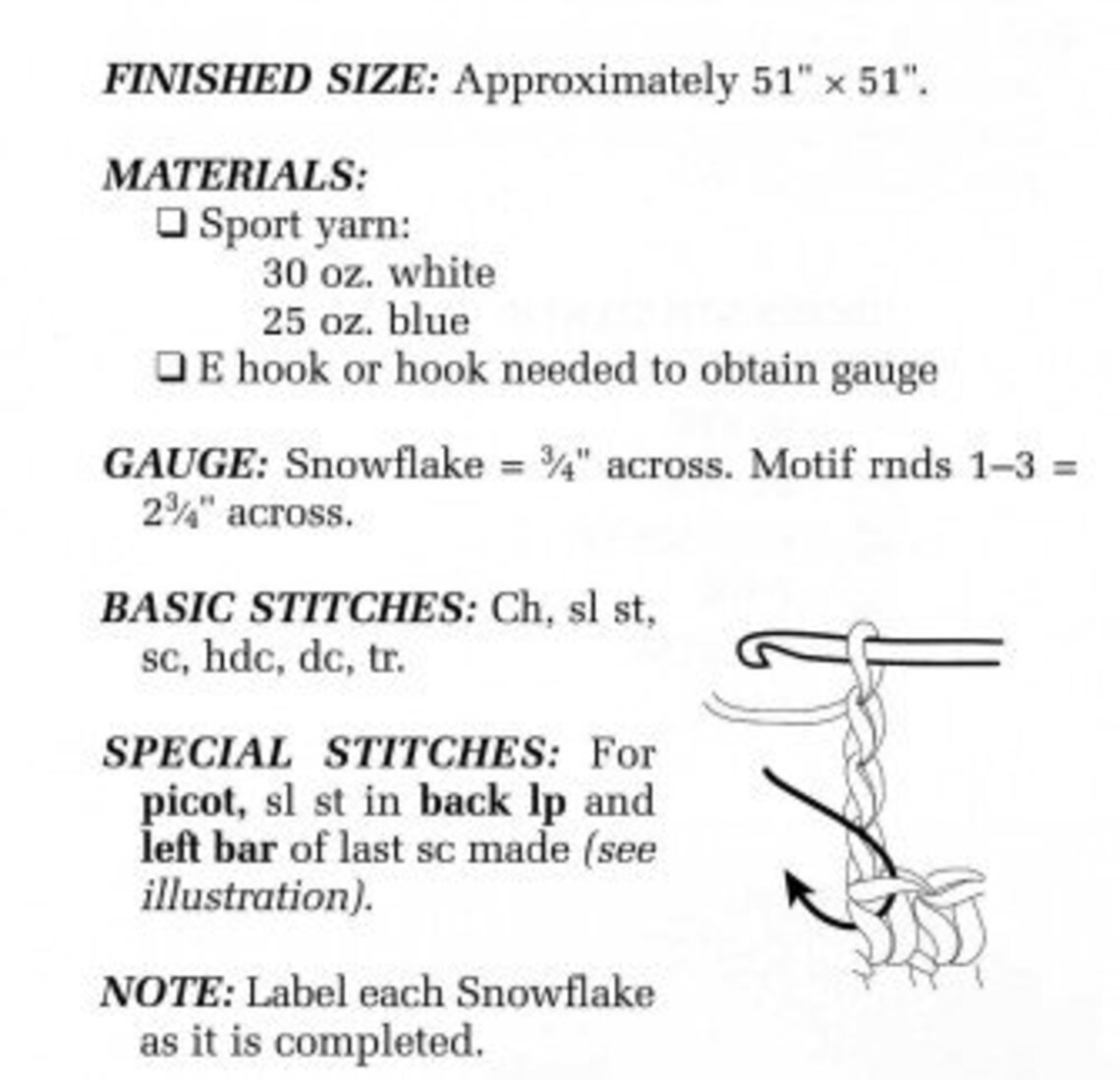 Vintage Christmas Afghan Crochet Pattern Snowflakes Winter Etsy
