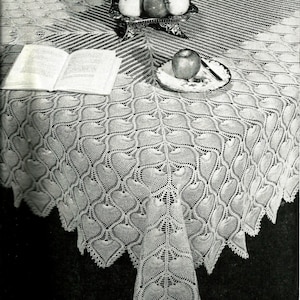 Vintage Crochet Pattern Rectangle Tablecloth Pineapple Crochet Pattern PDF Instant Digital Download Holiday Christmas Heirloom