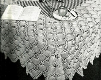 Vintage Crochet Pattern Rectangle Tablecloth Pineapple Crochet Pattern PDF Instant Digital Download Holiday Christmas Heirloom