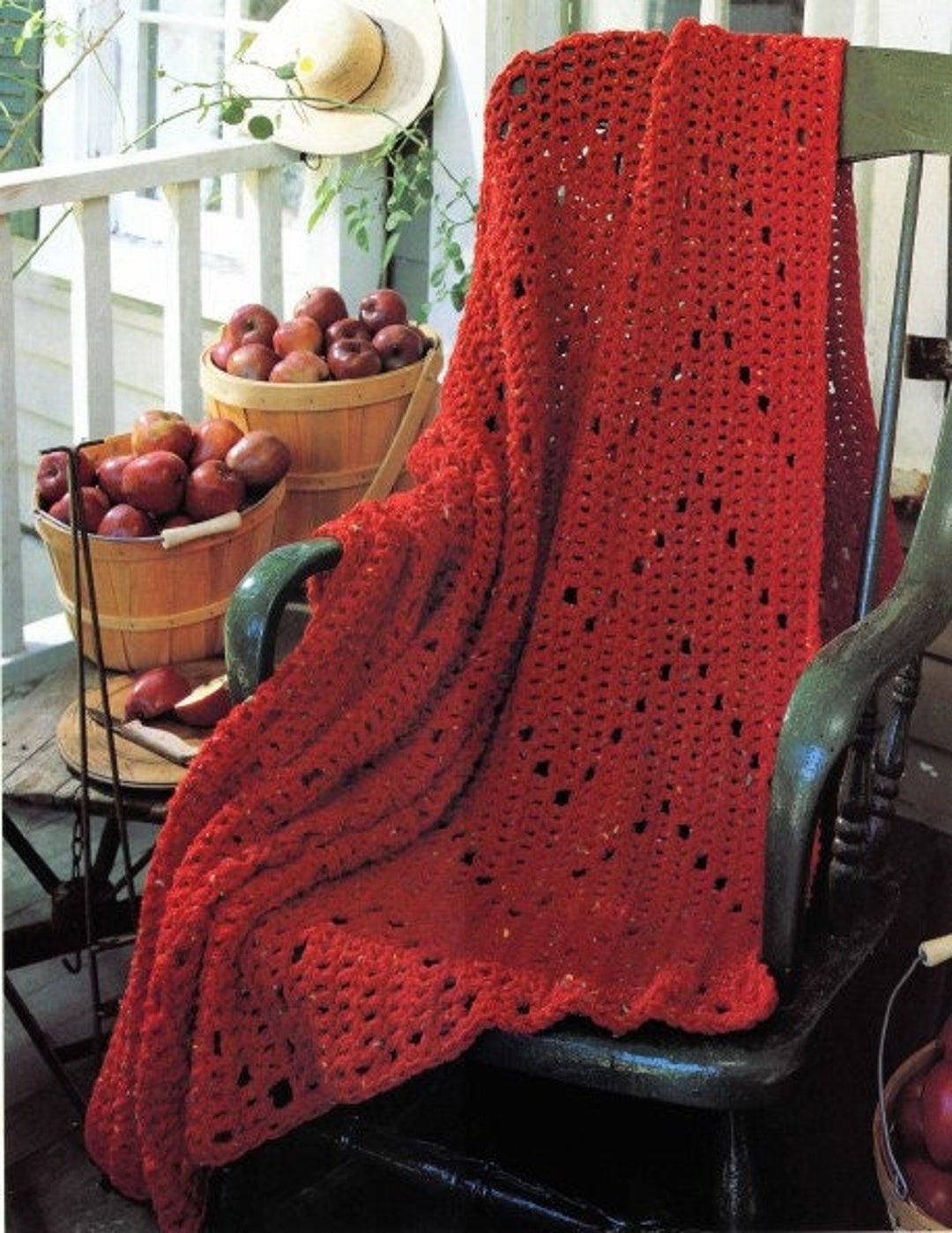Vintage Afghan Crochet Pattern Zigzag Filet Throw Blanket PDF Instant Digital Download Cozy