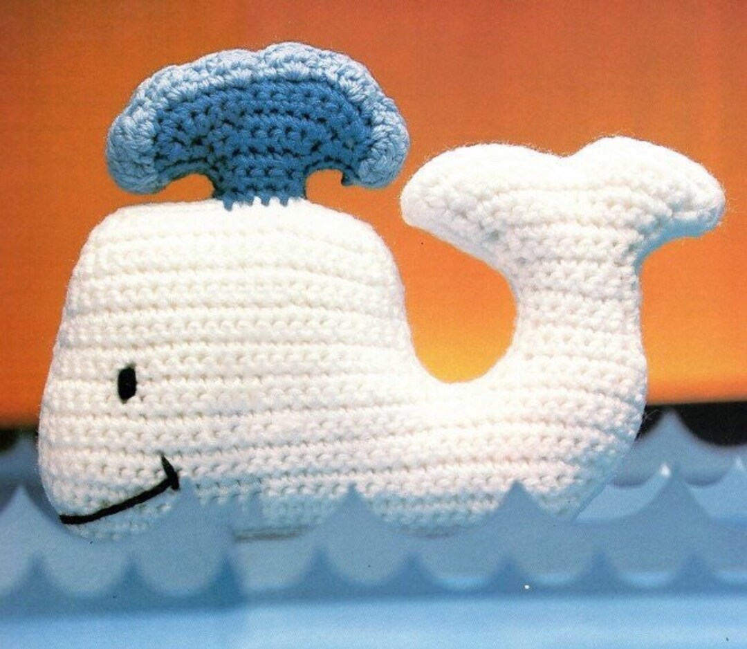 Vintage Crochet Pattern Willey Whale Amigurumi Stuffed Animal Soft Toy ...