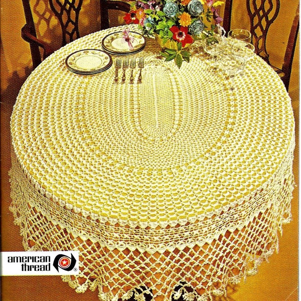 Vintage Heirloom Oval Tablecloth Crochet Pattern PDF Instant Digital Download PATTERN Holiday Christmas