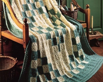 Vintage Crochet Quilt Pattern Irish Patchwork Afghan Blanket Throw INSTANT Digital DOWNLOAD