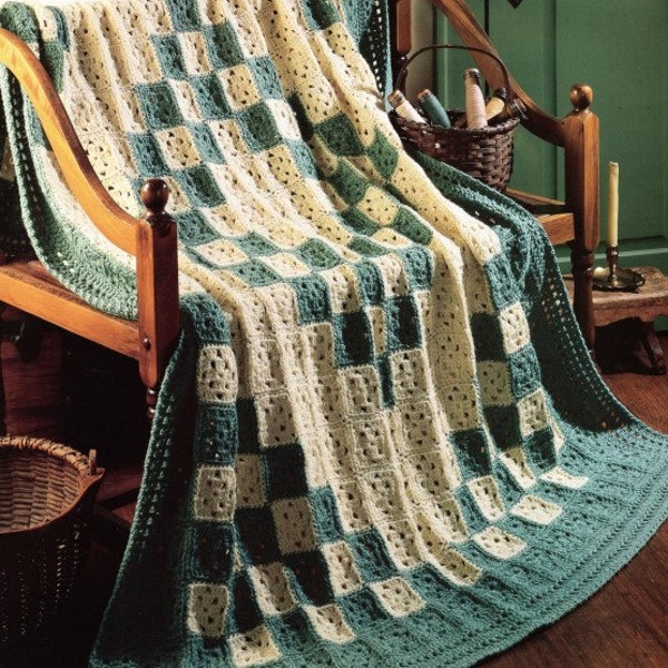 Vintage Crochet Quilt Pattern Irish Patchwork Afghan Blanket Throw INSTANT Digital DOWNLOAD