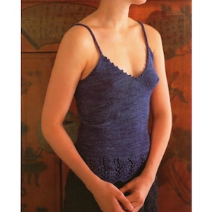 Vintage Knitting Pattern Sleeveless Knit Silk Camisole Pullover Sweater Knitted Tank Top PDF Instant Digital DOWNLOAD