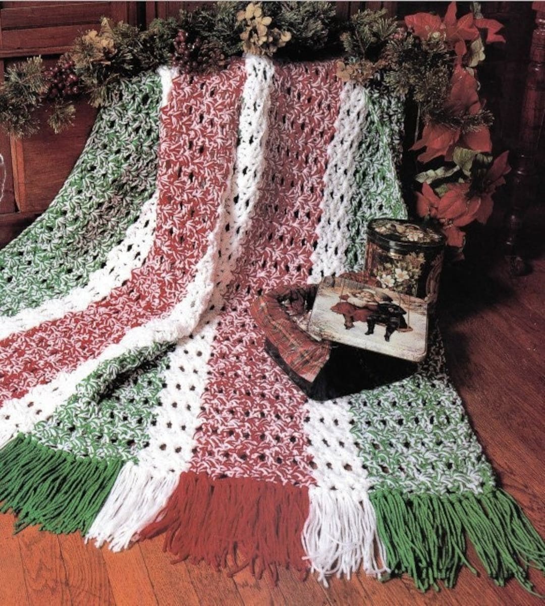 Vintage Christmas Crochet Afghan Pattern: Confetti Throw (PDF