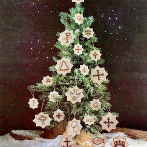 Plastic Canvas Christmas Pattern Booklet Ornaments Christian Symbols Tree Trimmings Set of 12 PDF INSTANT DOWNLOAD Cross, Crown Rings Anchor