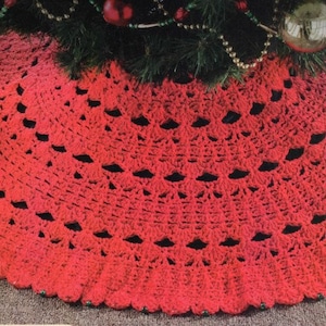 Vintage Crochet Pattern 7 Hour Christmas Tree Skirt Open Lacy Pattern PDF Instant Digital Download