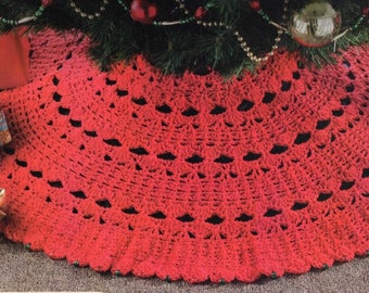Vintage Crochet Pattern 7 Hour Christmas Tree Skirt Open Lacy Pattern PDF Instant Digital Download
