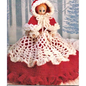 Vintage Crochet Pattern Doll Dress Winter Princess Bed Doll Fits 15in Doll PDF Instant Digital Download