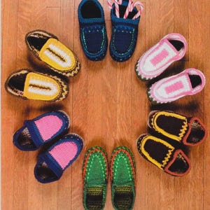 Vintage Crochet Pattern Adult Cozy Fall Moccasins Slippers PDF INSTANT Digital DOWNLOAD