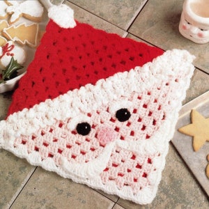 Vintage Christmas Crochet Pattern Santa&#39;s Face Pot Holder Holiday Kitchen Decor PDF Pattern INSTANT Digital DOWNLOAD Santa Claus